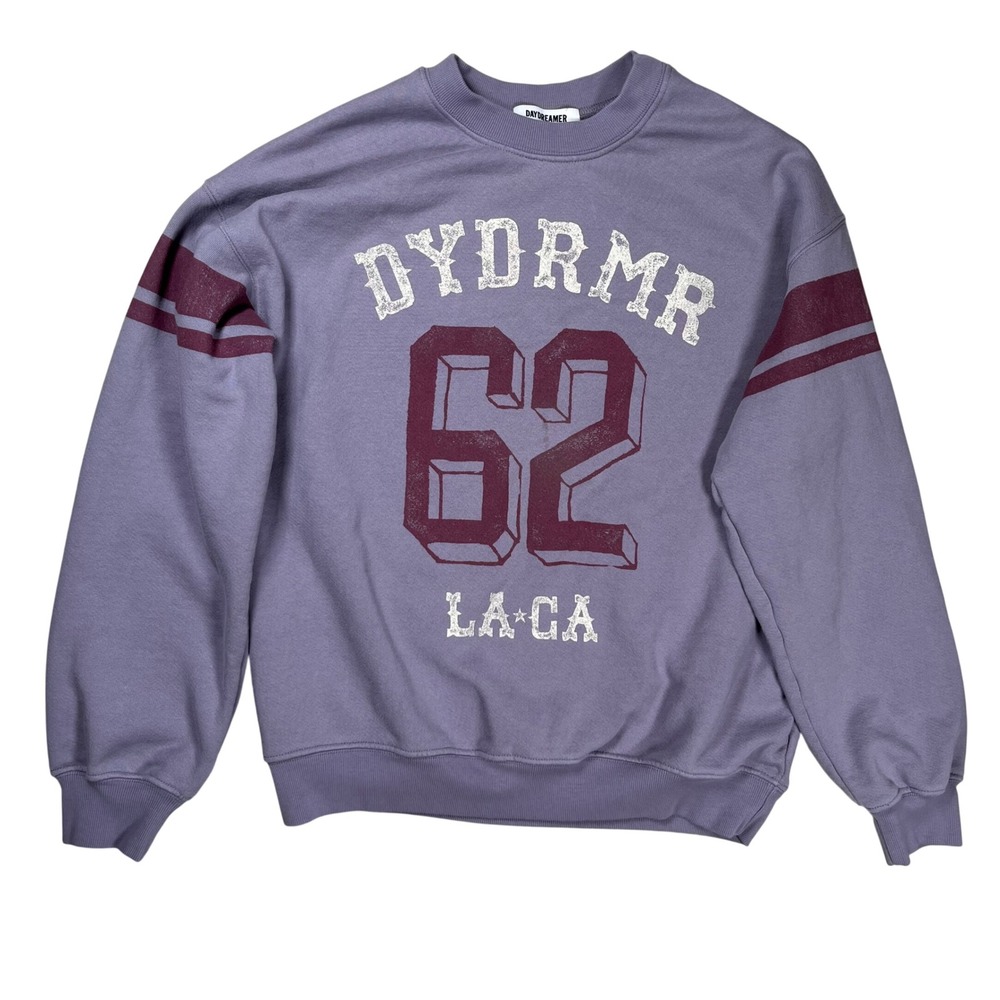 Daydreamer DYDRMR Graphic Sweatshirt Women Small Purple Varsity 62 USA Casual